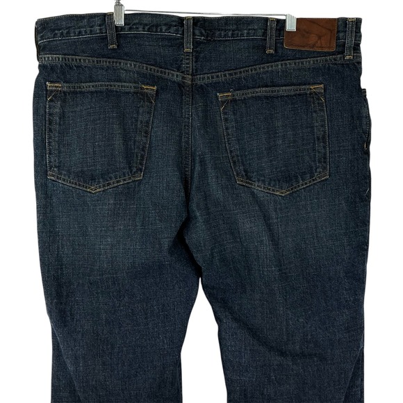 Eddie Bauer Men's 42x34 Relaxed Fit Dark‎ Wash Flannel Lined Denim Jeans - Picture 4 of 13